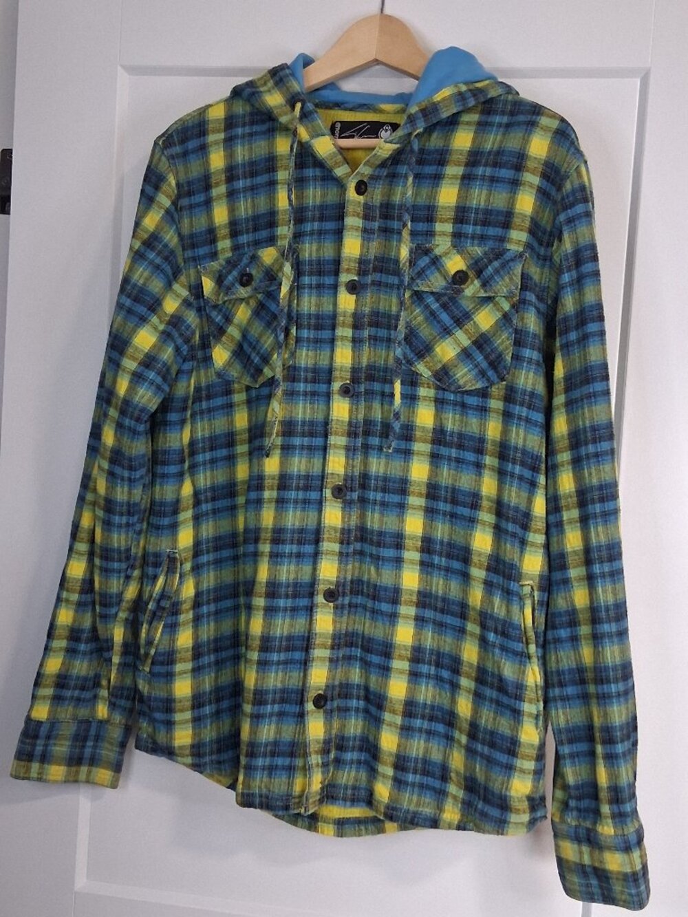 Nomis Simon Chamberlain Hoodie Mens Large Checkered Y2K Snowboard Skate - Picture 2 of 7